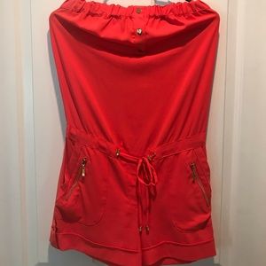 Coral color romper